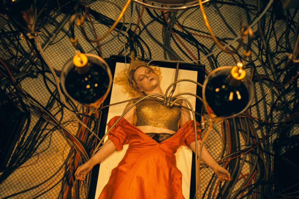 This image released by Warner Bros Entertainment shows Jessie Buckley in a scene from "The Bride!" (Warner Bros Entertainment via AP)